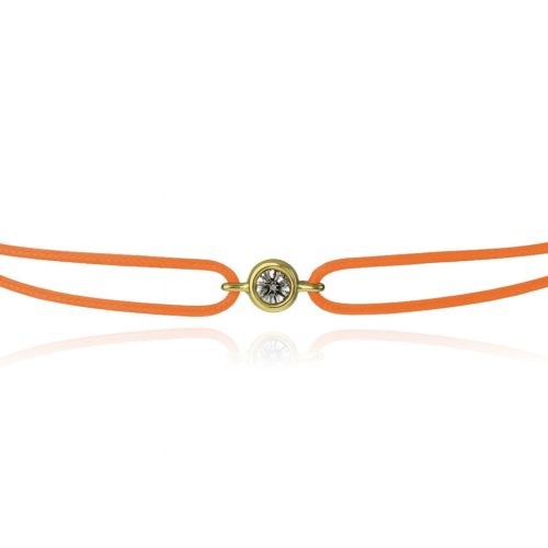 Bracelet diamant full moon cordon orange