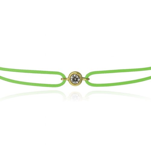 Bracelet diamant full moon cordon vert