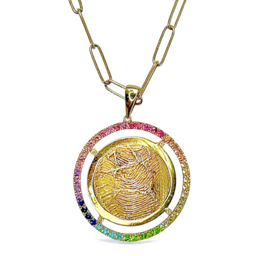 Médaillon personnalisé empreinte couleur