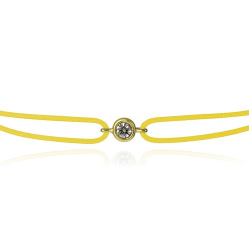 Bracelet diamant full moon cordon jaune