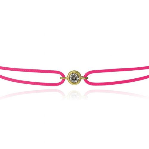 Bracelet diamant full moon cordon rose fuchsia