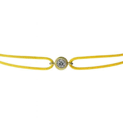 Bracelet diamant full moon cordon jaune